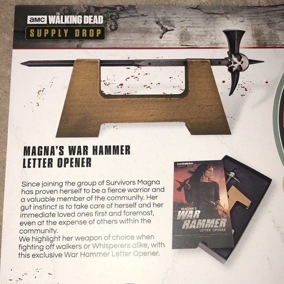 AMC The Walking Dead official Supply Drop Magnas War Hammer letter opener New - Picture 5 of 5